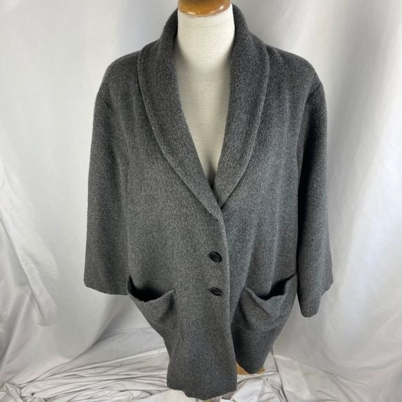 Eileen fisher gray Alpaca blend 3/4 jacket