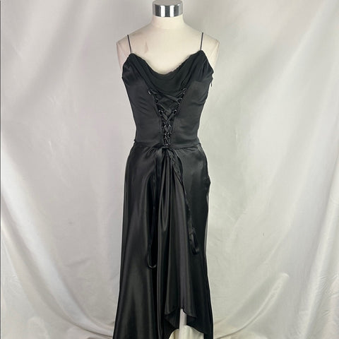 Laundry Blk Laced Front Silk Dress