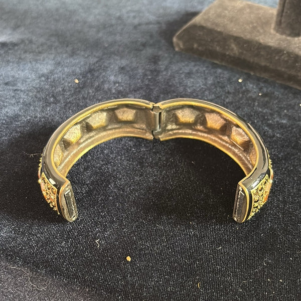 Judith Lieber Black Gold Crystal Bangle