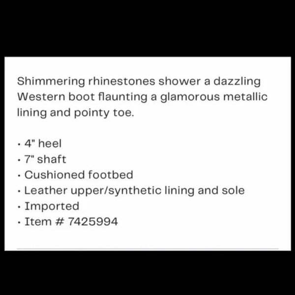 Daniel Diamond Gold Glitter Cowboy Boots.