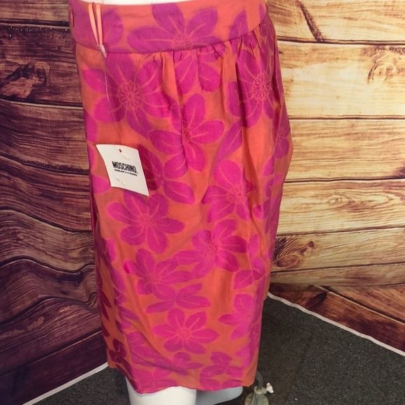 Moschino Pink Floral Skirt