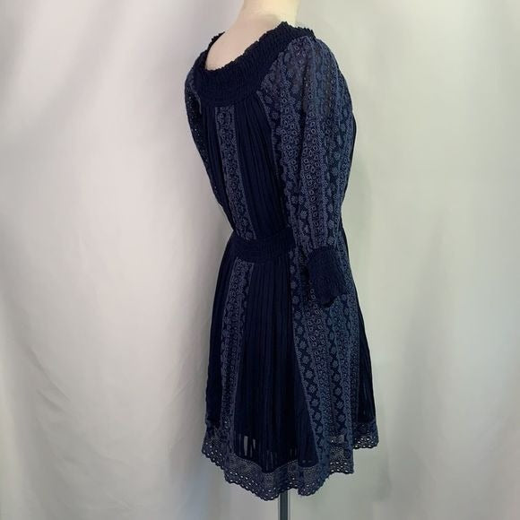 Alice + Olivia blue lace off shoulder mini dress