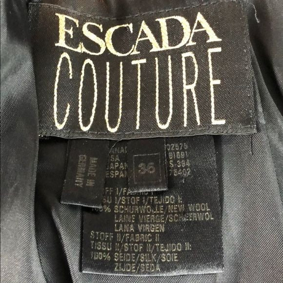 Escada Black Dress with velvet trim