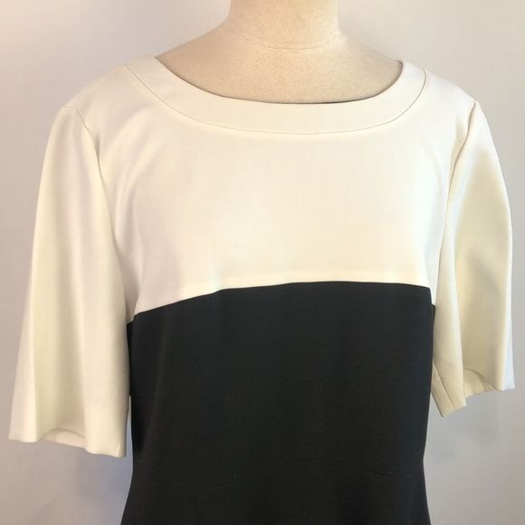 Hugo Boss Cream Top Black Bottom Dress
