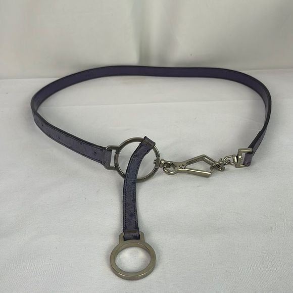 Prada Purple Ostrich Leather With Clip Skinny Belt – Style  display picture 2