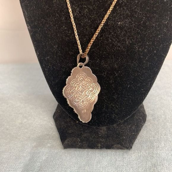 Vintage Large Sterling and Turquoise Pendant Necklace