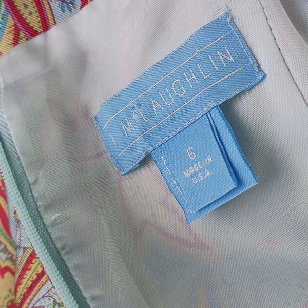 J. McLaughlin Silk Crossback  Blue and Red Floral Dress.