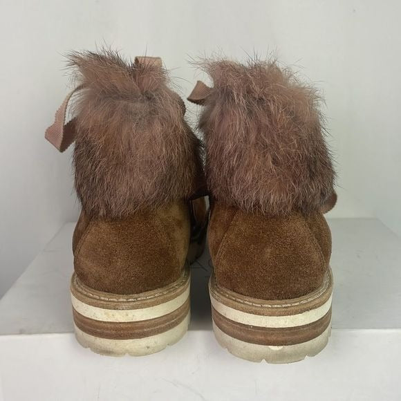 AGL Tan Suede Fur Lined Boots