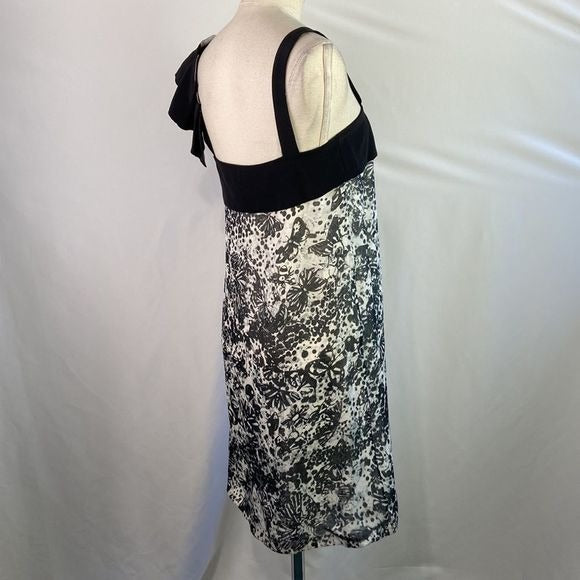 Derek Lam Black Butterfly Print Dress w/ Ruffle Top