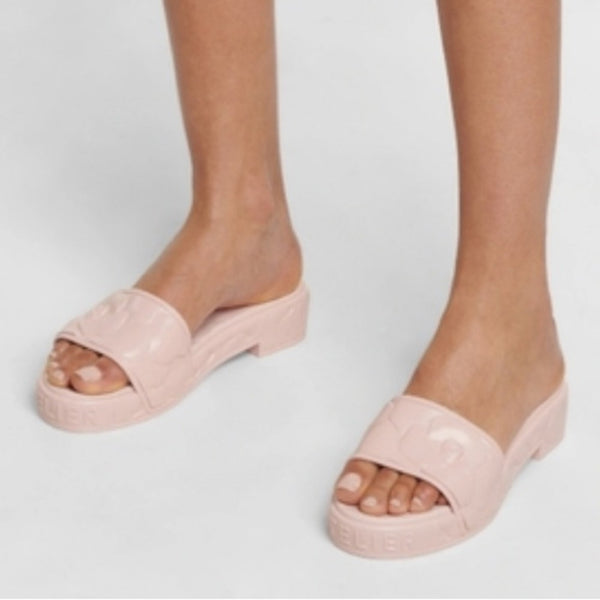 Valentino Garavani  Pink Flower Slide Sandals.