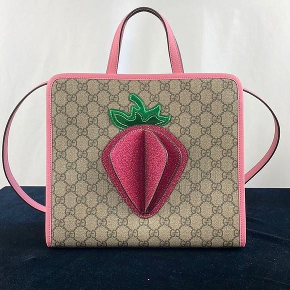 New Gucci Bag with Logo and 3D Strawberry
