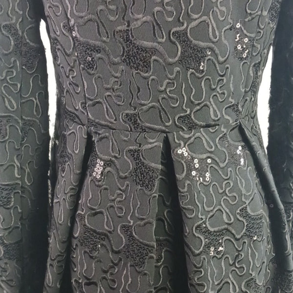 Betsey Johnson Vtg  Embr.Black Sequin 3/4 Jacket.