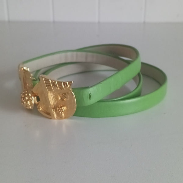 Mimi D Rare Vintage Green With Gold Golf Belt.