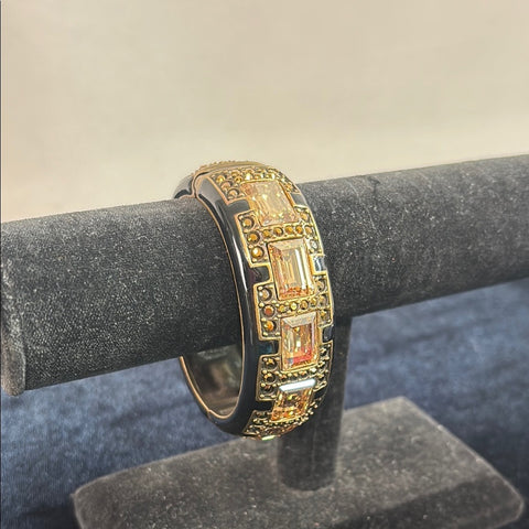 Judith Lieber Black Gold Crystal Bangle