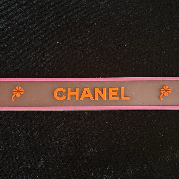 Vintage Chanel 2001 Camellia Silicone Logo Bracelet