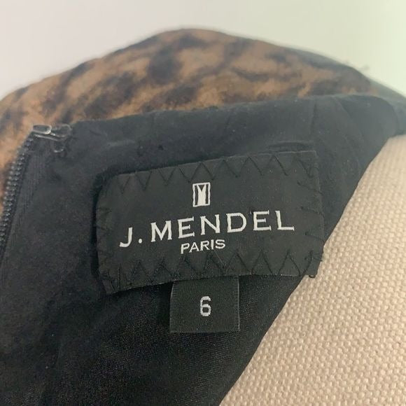 J. Mendel brown black midi dress