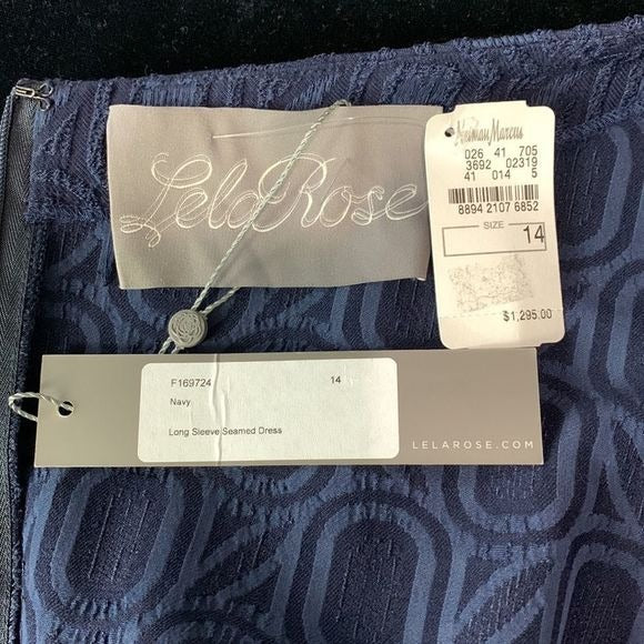 Lela Rose NWT Navy Brocade Dress