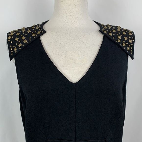 Nue by Shani NWT Black Dress With Studded Shoulders