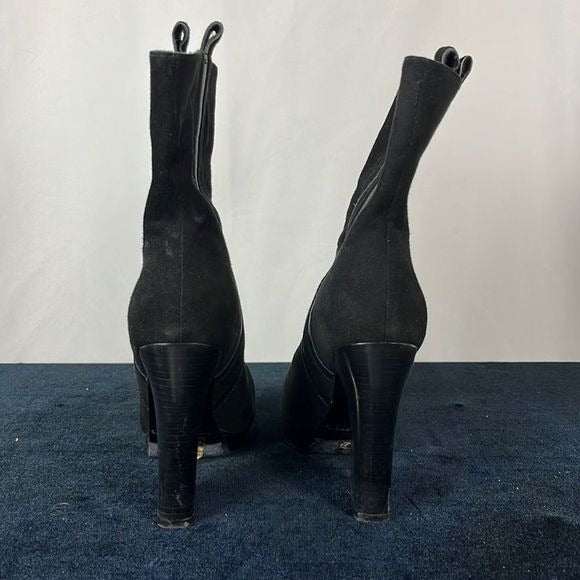 Nanette Lepore Black Suede Heeled Booties