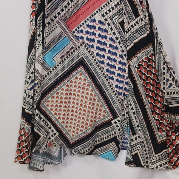 Reiss Multi Scarf Print Long Sleeve W Belt Dress.