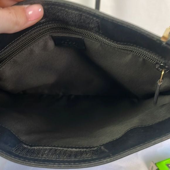Gucci Black Canvas Logo With Leather Trim Cross Bag
