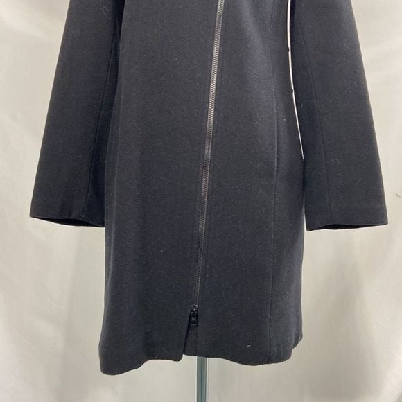 Soia & Kyo Black Side Zip 3/4 Wool Blend Coat