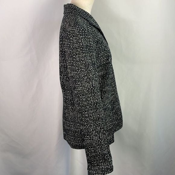 Lafayette 148 NWT Black White Print Open Front Jacket