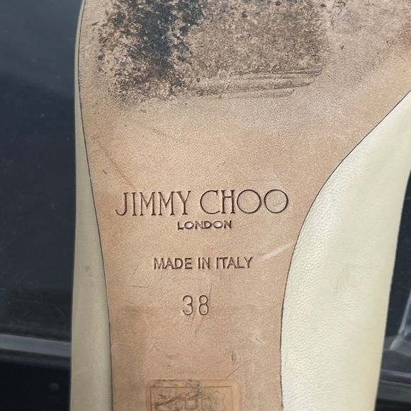 Jimmy Choo Cream Pumps with Black Toe