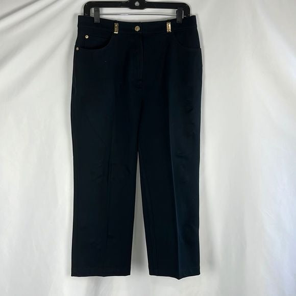 St John Navy Denim Crop Pants