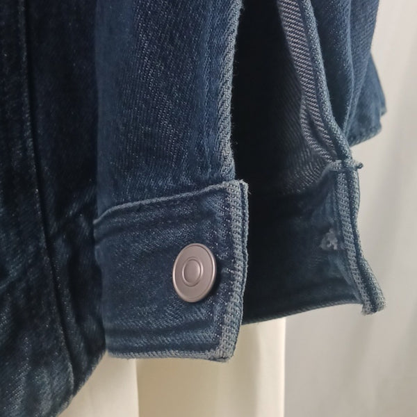 Anthropologie Blue Denim Pleated Waist Shirt Jacket