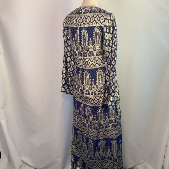 Bob Cunningham 70’s VTG blue silver gown