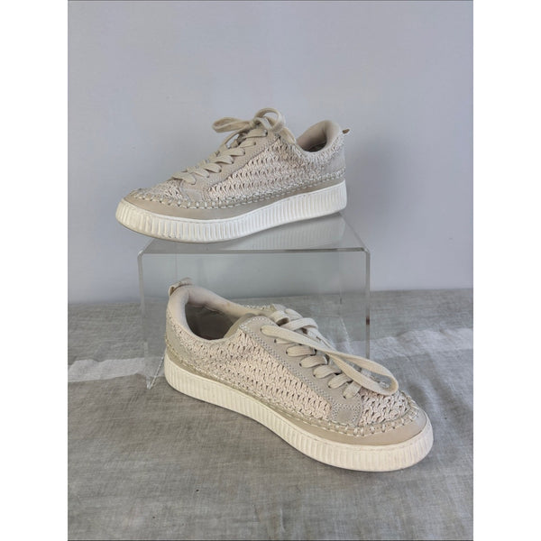 DOLCE VITA DOLEN PLATFORM SANDSTONE KNIT SNEAKERS