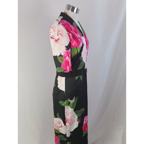 TED BAKER NWT FLORAL V NECK W BELT  DRESS.
