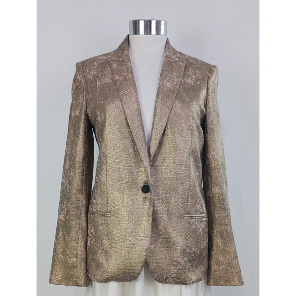 ZADIG AND VOLTAIRE METALLIC GOKD SNAKE BLAZER JACKET.