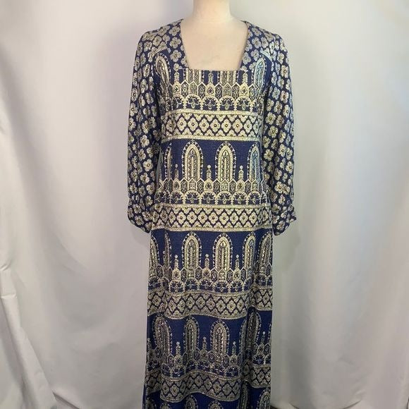Bob Cunningham 70’s VTG blue silver gown