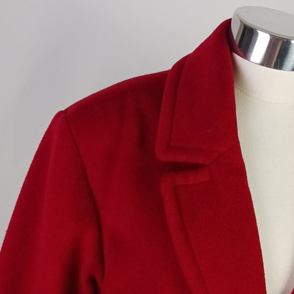 Yves Saint Laurent Vintage Red Wool 3/4 Peacoat