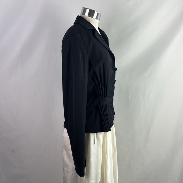 Carolina Herrera Black Pleated Waist Blazer