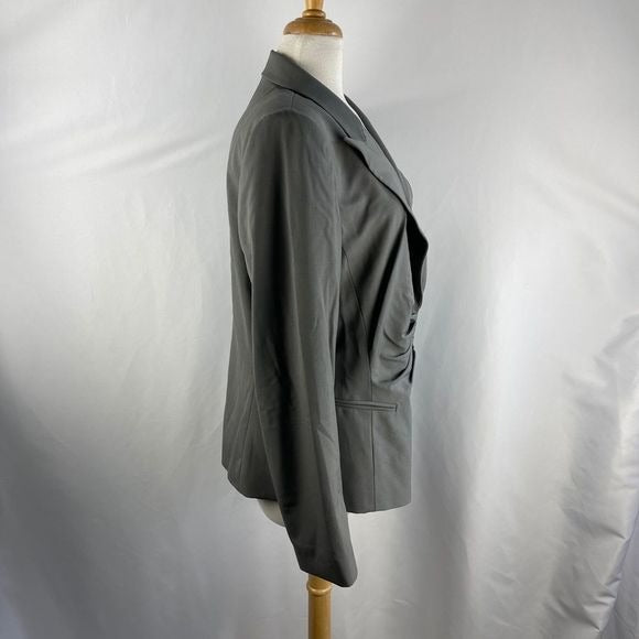 Lafayette 148 New York gray cinched waist blazer