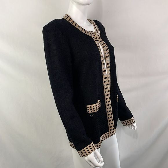 NWT Misook Black w Gold Trim Jacket