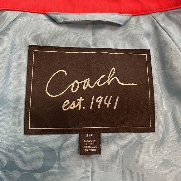 Coach Red Double Breasted Trench Coat