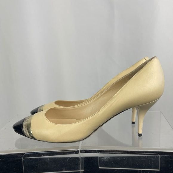 Jimmy Choo Cream Pumps with Black Toe