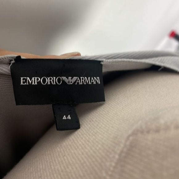 Emporio Armani Grey Ribbed Knit Short Sleeve Dress