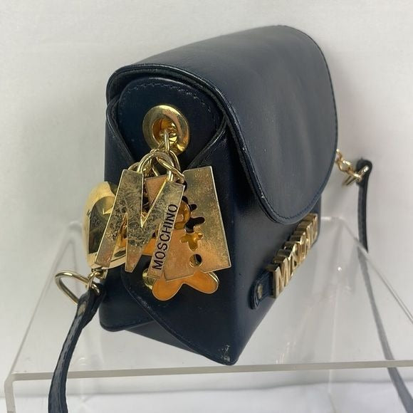 Moschino Vintage Navy Mini Cross Body Bag With Charms
