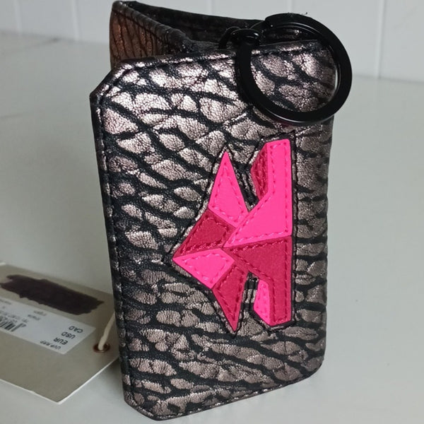 Liebeskind NWTMetallic Brown Wallet with Hot Pink Logo.