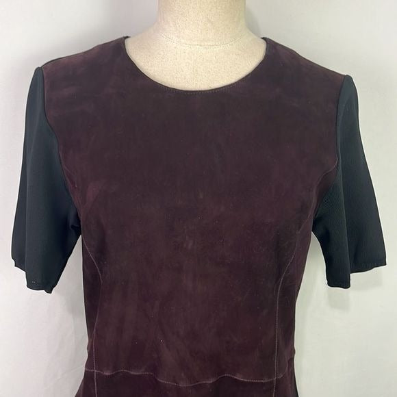 Elie Tahari Brown Lamb Suede Black Back