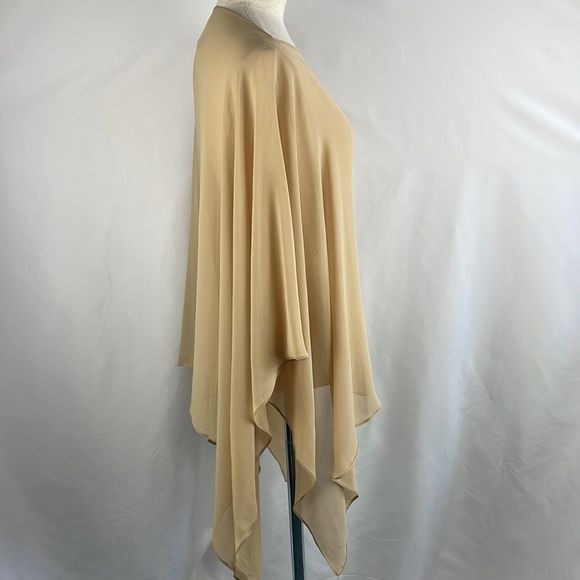 Armani Collezioni Tan Silk Poncho Shawl