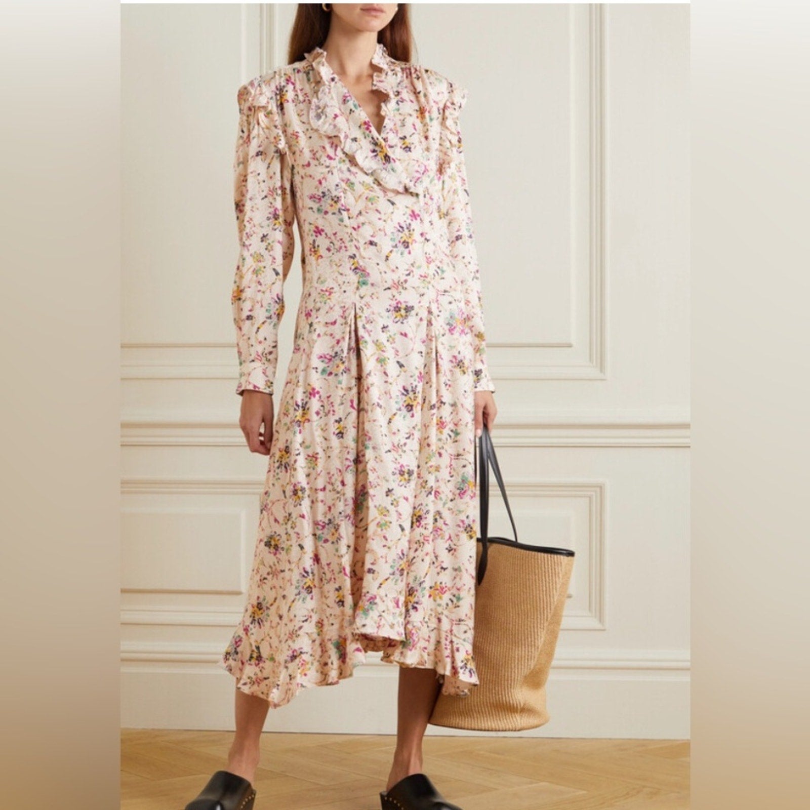 NWT Isabel Marant Ecru Floral Print Dress