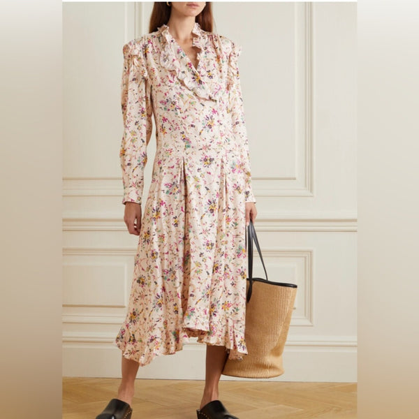NWT Isabel Marant Ecru Floral Print Dress