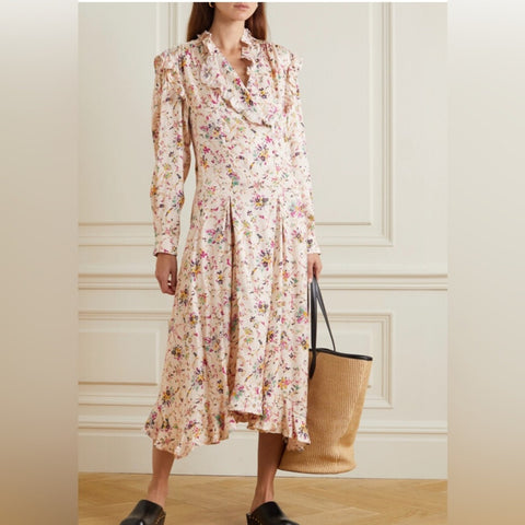 NWT Isabel Marant Ecru Floral Print Dress