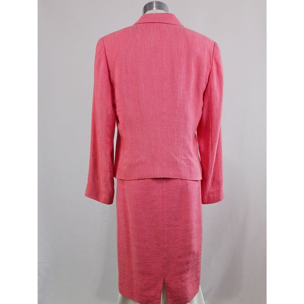 VALENTINO VTG RAW SILK CORAL ZIP FRONT / JACKET DRESS